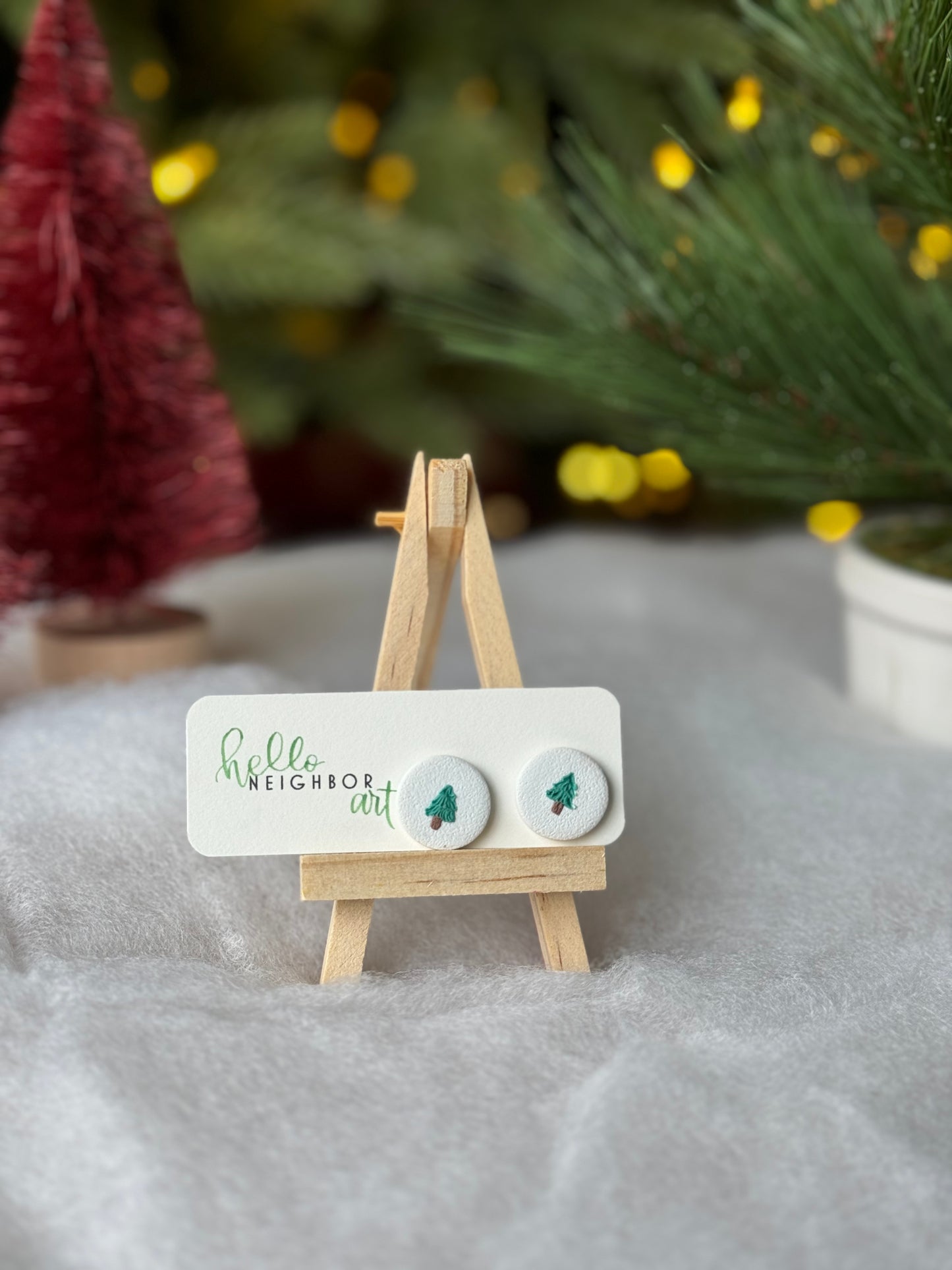 Circle Christmas Tree Studs