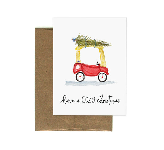 Cozy Christmas Ride Holiday Greeting Card