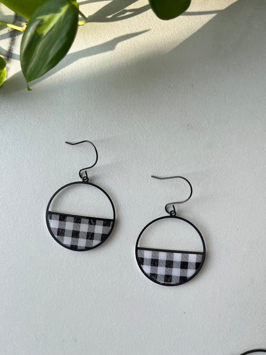 Black Gingham Half Circle