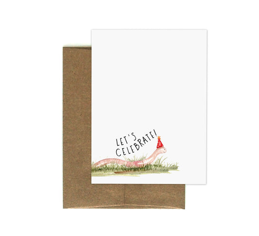 Party Worm- Greeting Card