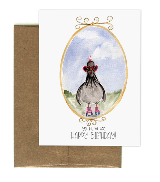 Rad Chicken Birthday Greeting Card