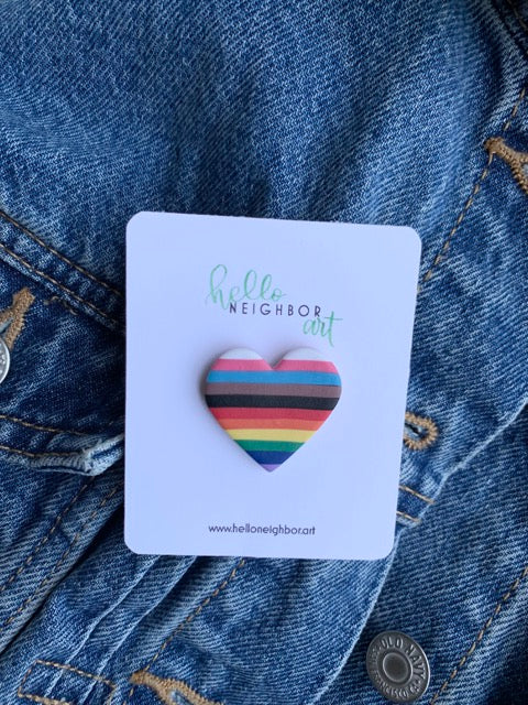 PRIDE Heart Pin