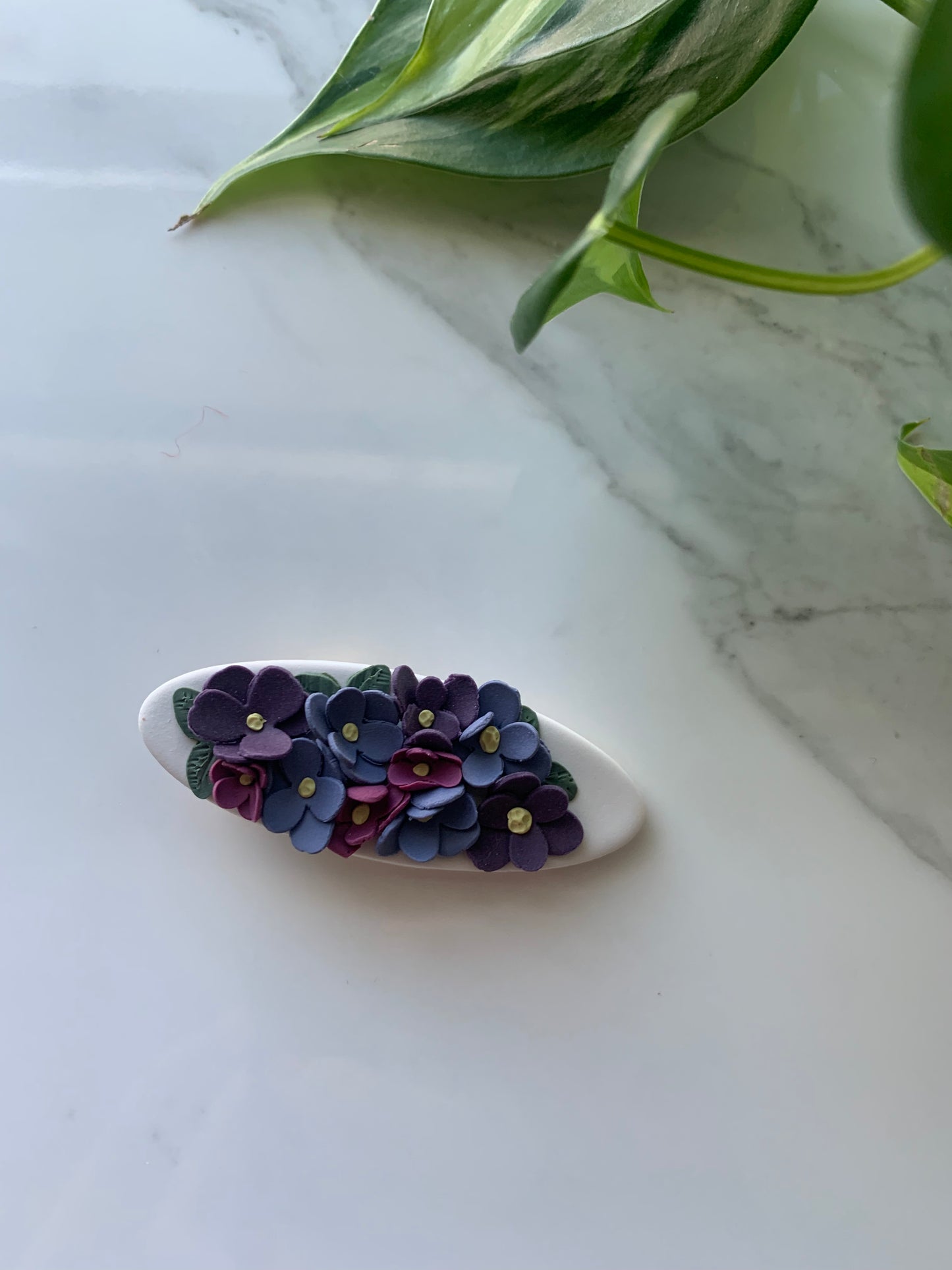 Purple Flowers Hair Clip