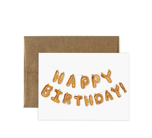 Birthday Foil Balloons - Greeting Card