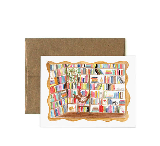 Library Chicken Greeting Card