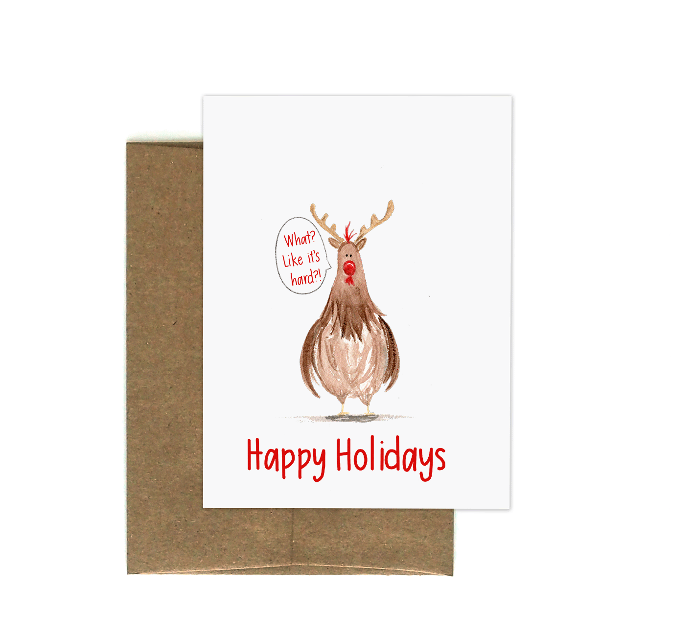 Chicken Rudolph Holiday Card