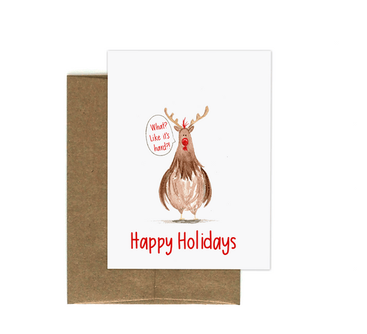 Chicken Rudolph Holiday Card
