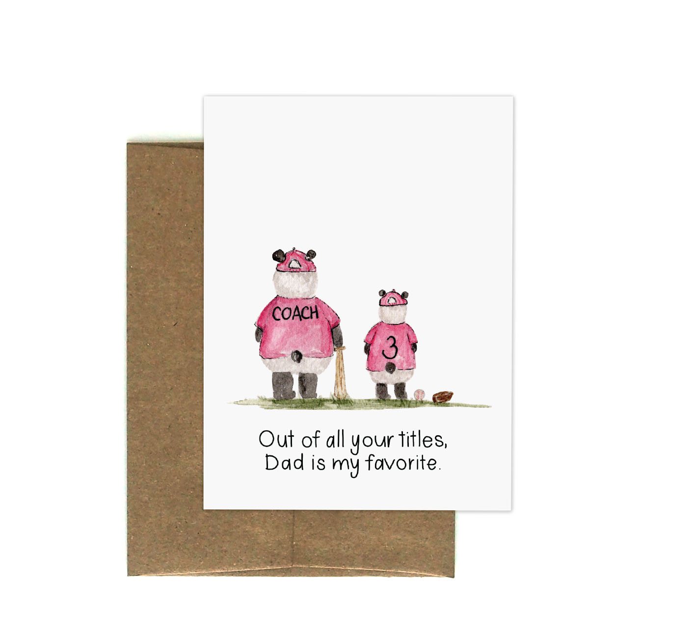 Coach Panda Dad Greeting Card