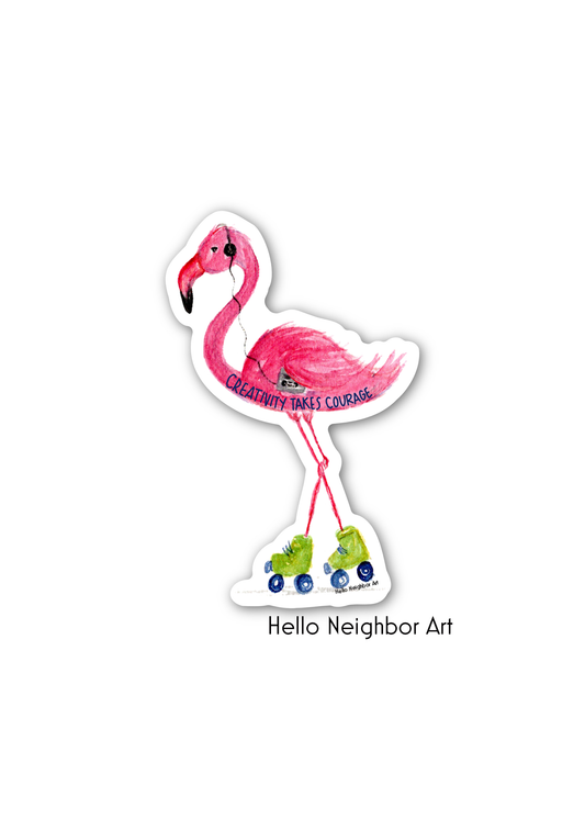 Flamingo Courage Sticker