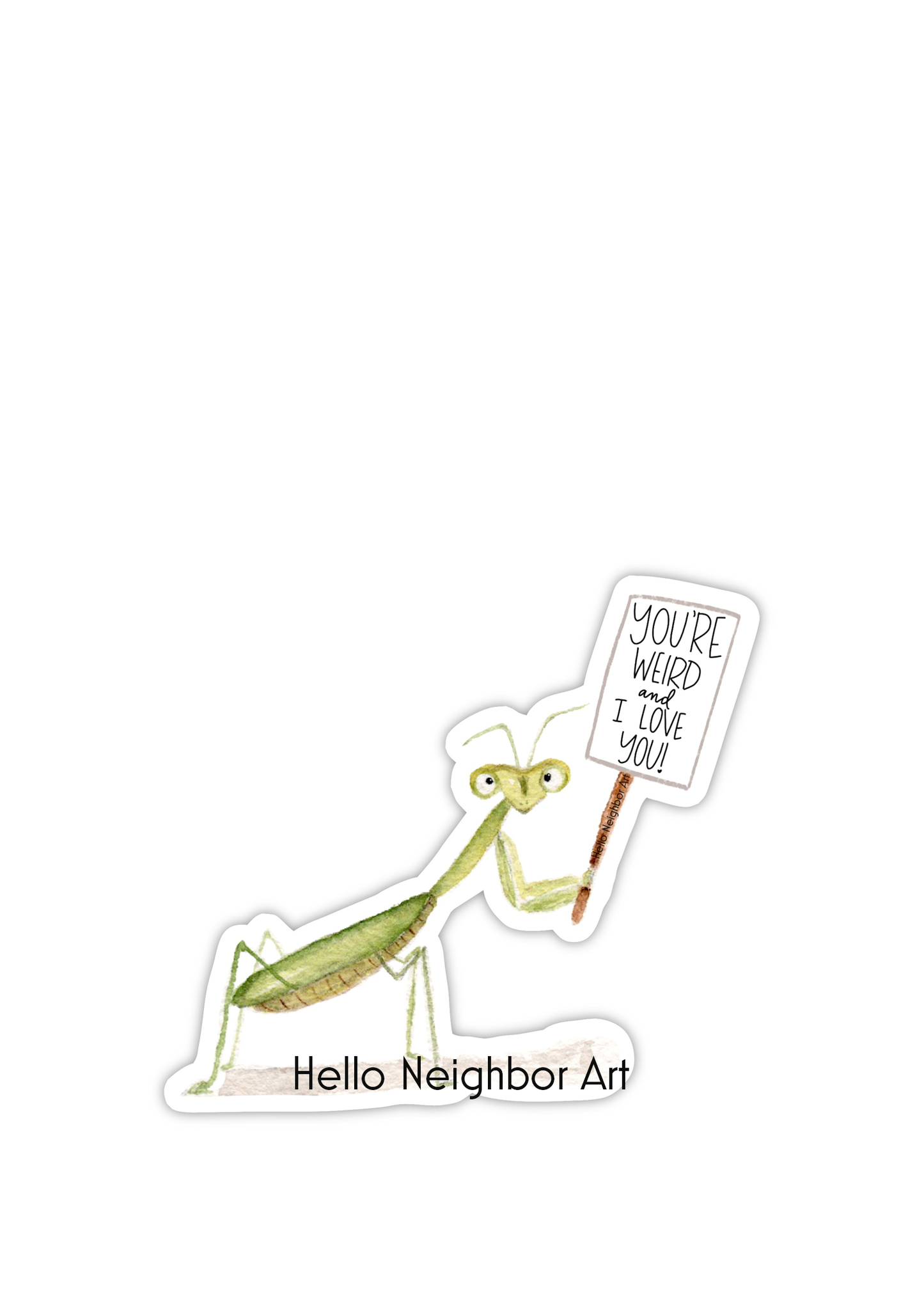 Praying Mantis Love Sticker