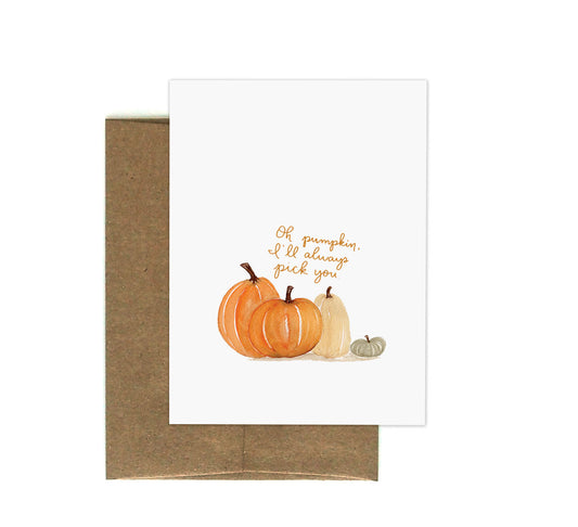 Pumpkin Pick Greeting Card