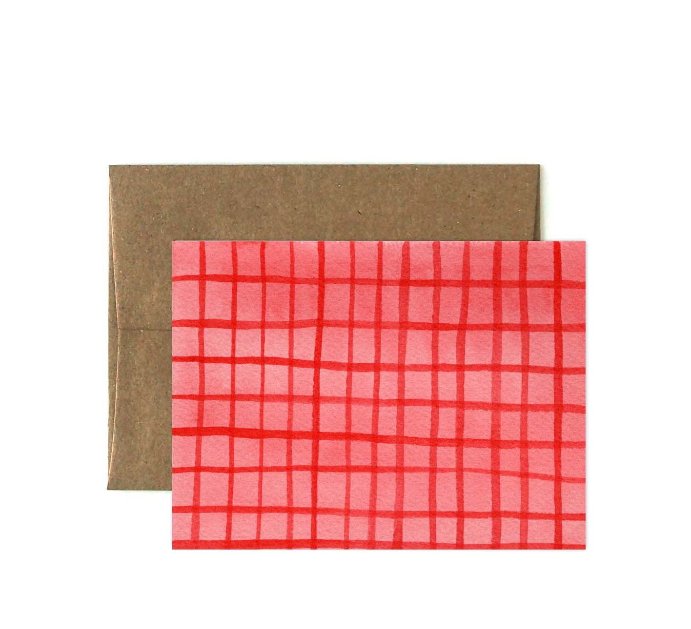 Red Plaid Greeting Card